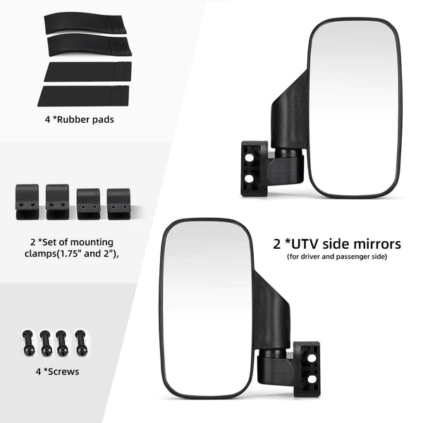 Winspem's UTV 1.75" / 2" Side View High Impact Convex Mirror