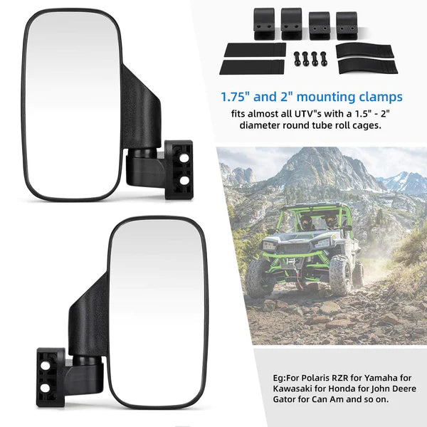 Winspem's UTV 1.75" / 2" Side View High Impact Convex Mirror